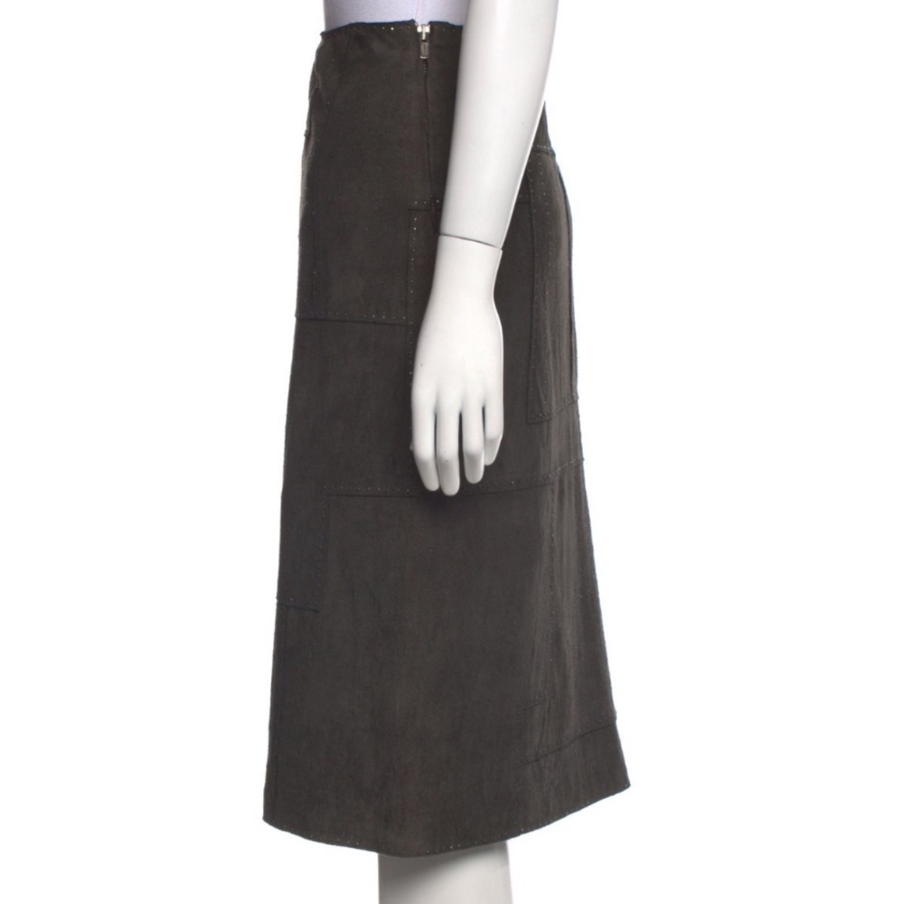 Vintage Fendi Chocolate Suede Patchwork Skirt - Picture 7 of 8